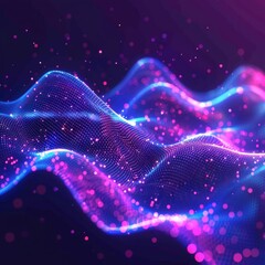 Poster - sparkling neon lights illuminating the lively background with vibrant waves and glowing patterns, cr