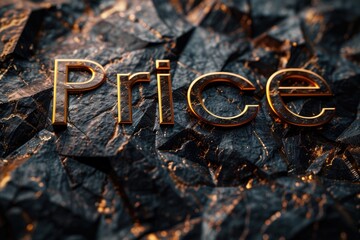 Wall Mural - Price in focus: dynamic logo text design for impactful branding, marketing, and commercial communication in retail, commerce, and business sectors