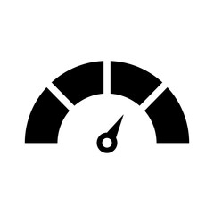 Speedometer icon. Tachometer silhouette icon
