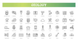 Fototapeta Nowy Jork - Set of geology icons. Vector outline collection