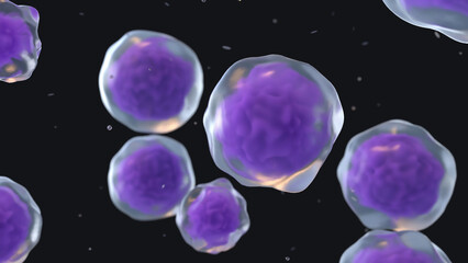 Wall Mural - 3d render of abstract cell under microscope. macro organic.
