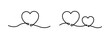 Linear hearts. Heart shape. Heart icons. One line drawing hearts