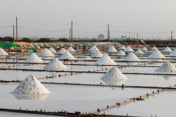 Wall Mural - Jingzaijiao Tile paved Salt Fields in Tainan of Taiwan