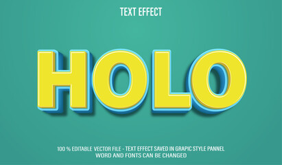 Wall Mural - Holo 3d editable text effect style