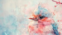 Colorful Abstract Bird In A Dreamlike State - An Abstract Digital Painting Of A Bird With Vibrant Splashes Of Color, Invoking A Dreamlike And Whimsical Feel