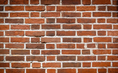 Wall Mural - background of wide old red brick wall texture. Background for home or office design 1