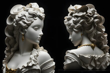 Female Profile In Marble: Two Figures