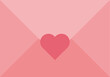 Pink envelope with heart. Vector illustration.	