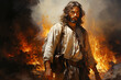 Generative AI portrait of Jesus Christ lord messiah on heaven