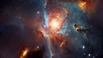 Wall Mural - Nebula and galaxies in space. Abstract cosmos background