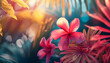 Lush tropical flora basking in the golden glow of sunlight, highlighting the beauty of the tropics, concept for the International Day of the Tropics