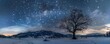 Silent vigil of stars over an undisturbed snowy landscape