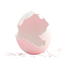 Wall Mural - Broken egg on Transparent Background