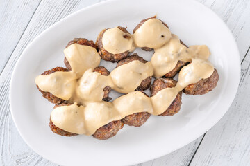 Canvas Print - Swedish meatballs with cream sauce