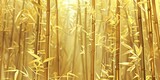 Fototapeta Konie - Bamboo forest where each stalk is rendered in polished gold, and the leaves are delicate sheets of jade, a pattern that speaks to both strength and flexibility created with Generative AI Technology