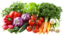 Colorful Array Of Fresh Vegetables Arranged On Transparent Background