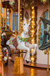 Colorful merry go round at the Saint Louise Square, Metz, France