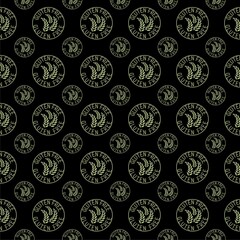 Sticker - Gluten Free icon seamless pattern isolated on black background