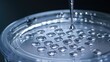 Pipetting droplets of liquid into multiwell dish