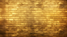 Golden Bricks, Wall Texture Background, Vintage Luxury Copy Space