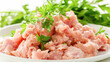 Raw meat. Fresh Minced Chicken on a Plate Isolated