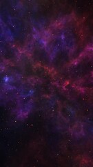 Wall Mural - vertical purple cosmos with glitter flecks 4k loop features space clouds in purple, blue, and red hu