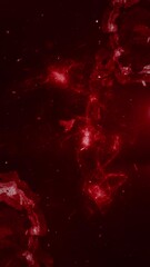 Wall Mural - Vertical Red Chaos Eternity Background 4K Loop features a red atmosphere with changing shapes and hues with particles flying in a vertical ratio.