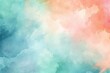 Coral Indigo Mint abstract watercolor paint background barely noticeable with liquid fluid texture for background, banner with copy space and blank text area 