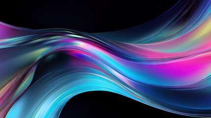 Poster - Vibrant abstract waveform with fluid motion and colorful gradients.
