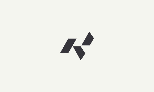 letter K simple monogram logo design vector illustration