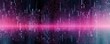 Magenta animation of glitched looping binary codes over fog-covered background pattern banner with copy space 