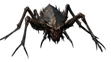 A Large Spider With Red Eyes And Long Legs Perched On A Web, Casting A Menacing Shadow