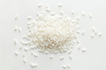 Wall Mural - Rice on a white background