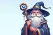 © Andbiz - A wizard on a clean background. Space for text.