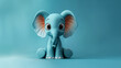 Blauer Elefant als Cartoons mit Platzhalter, ai generativ