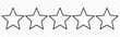 © Jonty - Star icon. Vector white isolated five stars. Customer feedback concept. Five stars customer product rating review flat icon for apps and websites. 5 stars rating review. Quality shape  eps 10