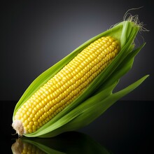 A Bunch Of Fresh Juicy Corn Falling On A Dark Background