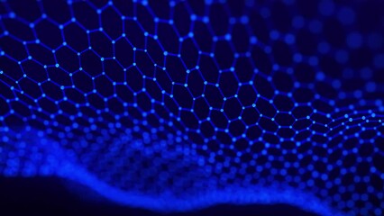 Poster - Futuristic animated hexagonal background. Abstract technology background. Technology concept. Abstract 4K animation.