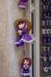 Shop with dried lavender, doll with a bag of lavender in her hand, Budva, Montenegro