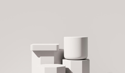 Poster - Abstract white platform podium showcase for product display 3d rendering	
