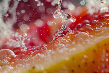 Sticker - A slice of fruit with water droplets on it