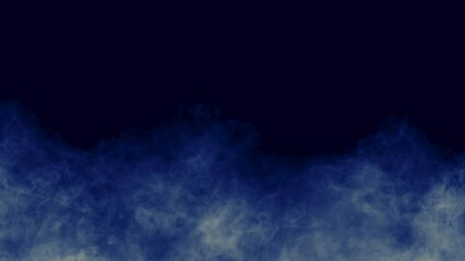 Wall Mural - Slow motion of blue smoke, fog, mist, vapor on a black background