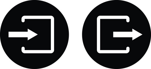 Poster - log in and log out icons . entrance and exit icons . vector illustration