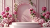 Fototapeta  - Pink Flowers on Table
