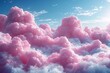 An icon set of cotton candy and sugar clouds in 3D modern format