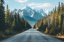 Breathtaking Icefield Parkway Road In Canada