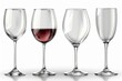 An icon set with transparent glasses goblets