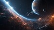 Explore the breathtaking panorama of the universe, a stunning science fiction wallpaper featuring elements provided by NASA.