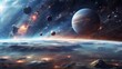 Explore the breathtaking panorama of the universe, a stunning science fiction wallpaper featuring elements provided by NASA.