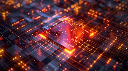 Aufkleber - Digital interpretations of quantum computing and cryptography  AI generated illustration